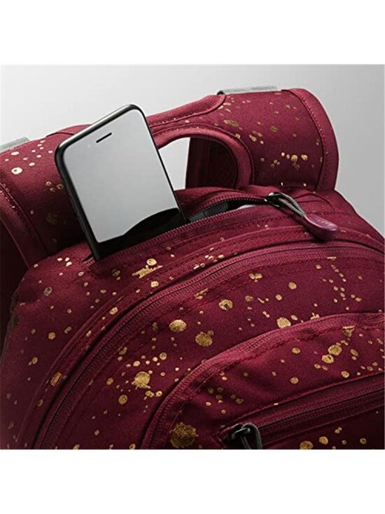 Backpack Travel Work Bookbag Tablet Sleeve Maroon Copper Splatter One Size